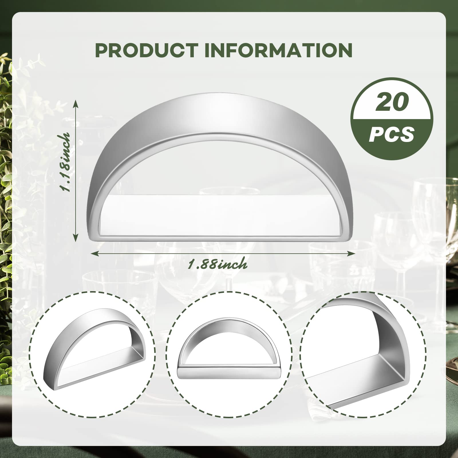 Stainless Steel Napkin Rings Metal Napkin Ring Holders Modern Serviette Buckles Metallic Adornment For Table Settings Kitchen Di